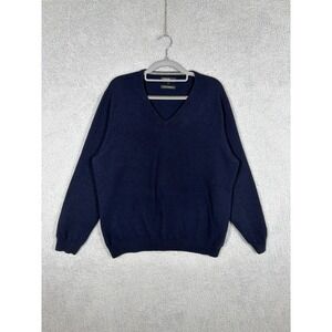 M&S Autograph Sweater Mens Size L Blue Regular Fit Pure Cashmere V-Neck Pullover